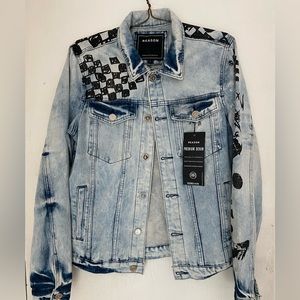Reason brand blue denim jacket Sz L